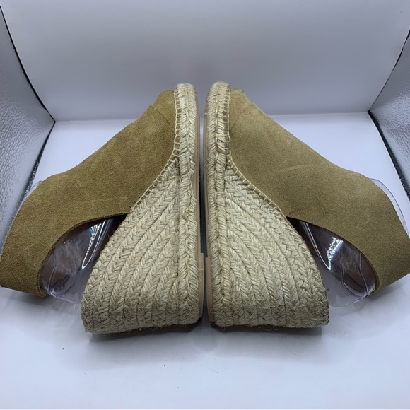 Anthropologie Maypol Carmel Leather Cross Band Espadrilles Wedge Sandals 40US9.5 - Picture 9 of 10